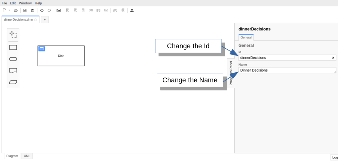 Set the DRD id and name