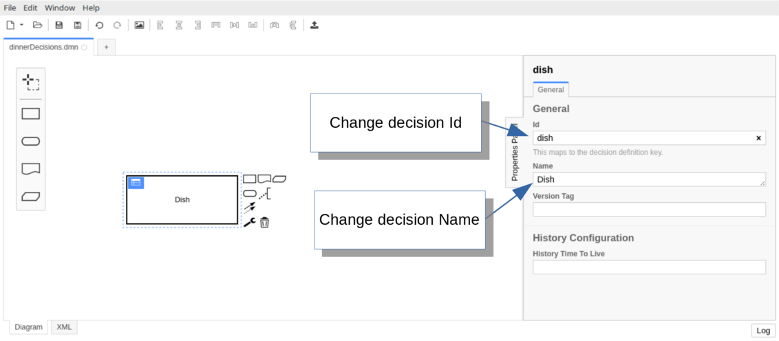 Set the decision id