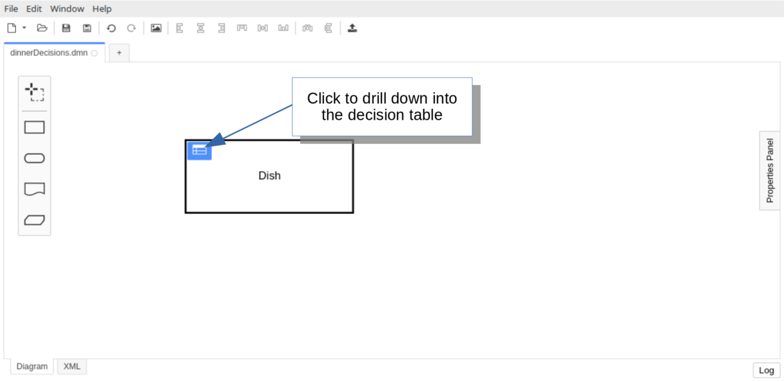 Drill down into the decision table