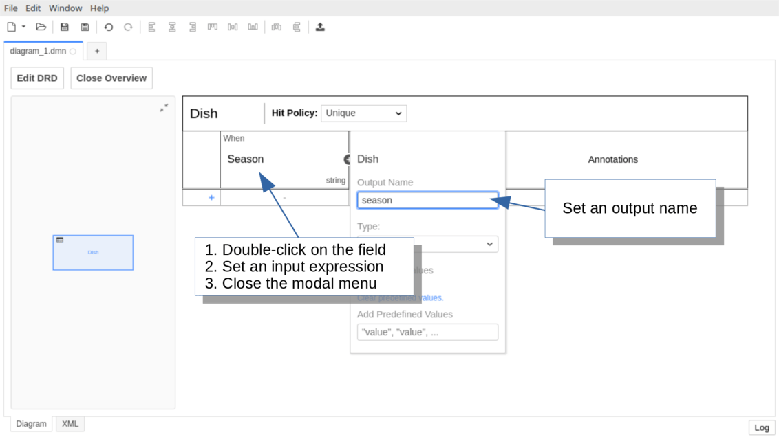 Configure the input expression