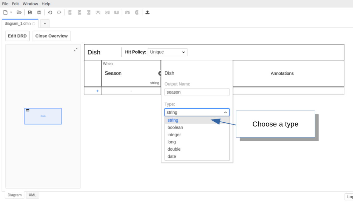 Configure the input type
