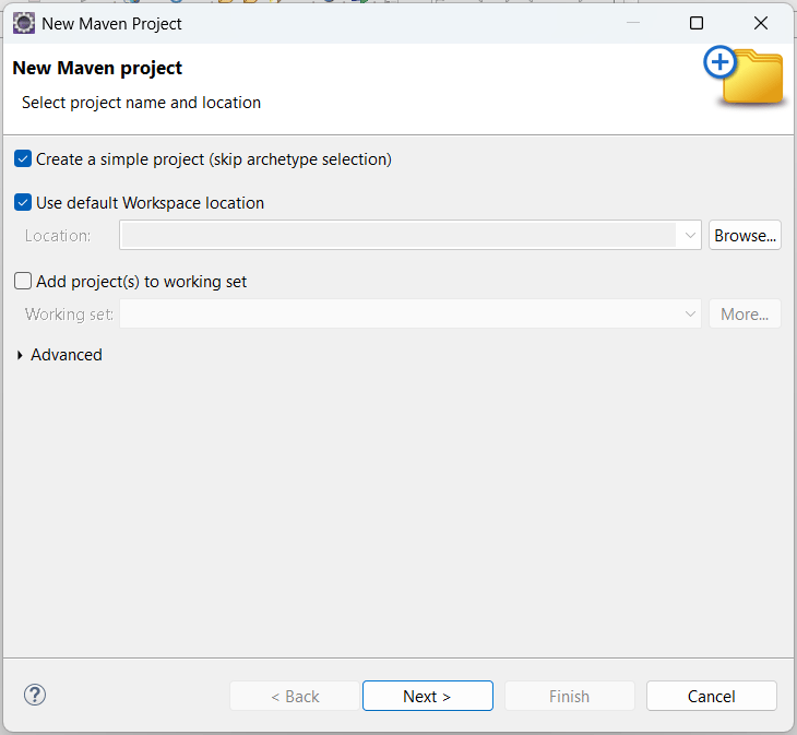 Create a new Maven project — page 1
