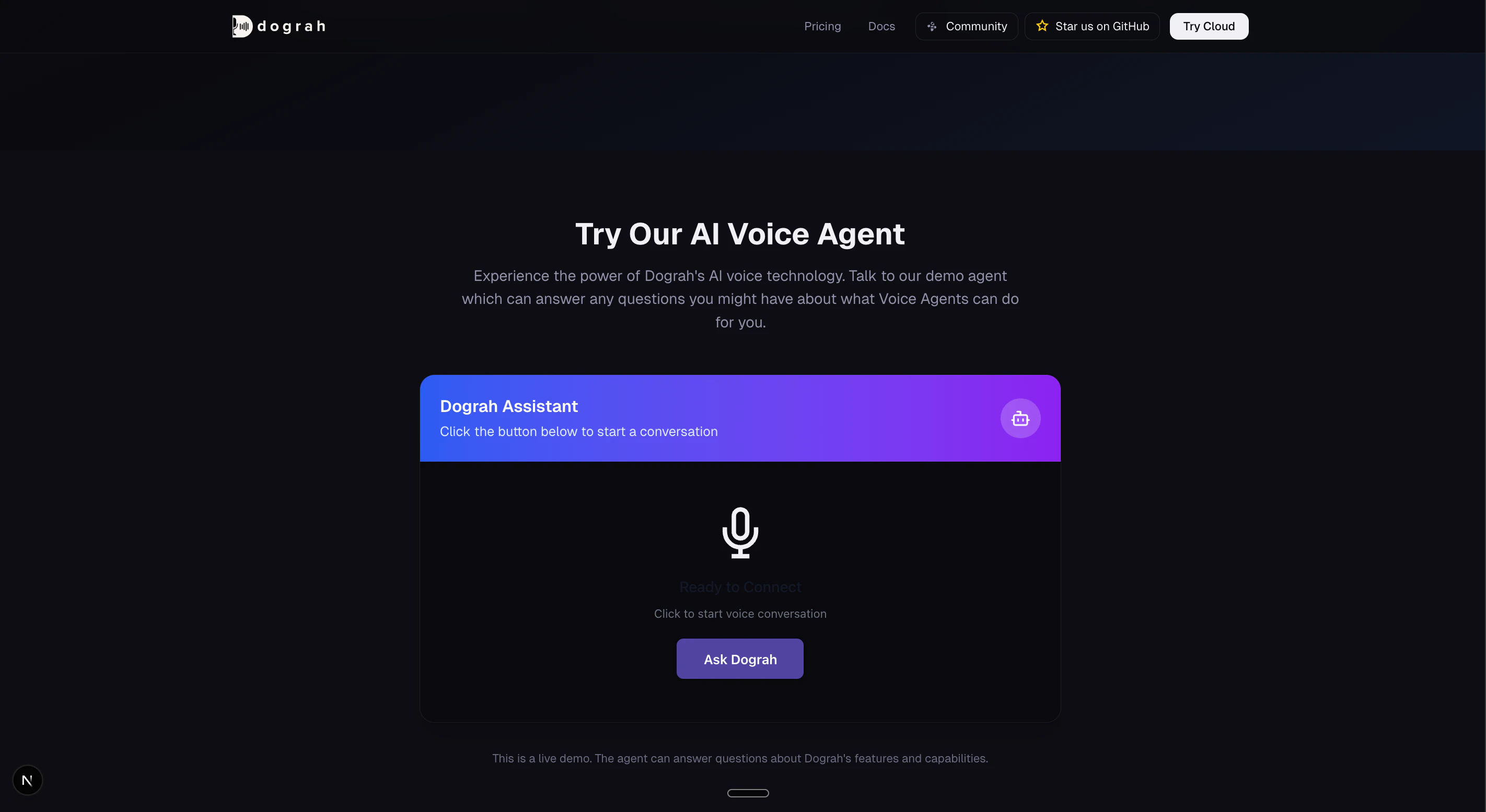 Inline widget rendered inside a page section