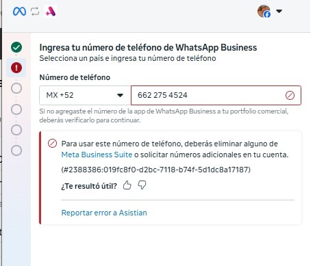 Whats App Mensaje Error Embedded