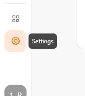 Settings icon in the bitbybit side panel