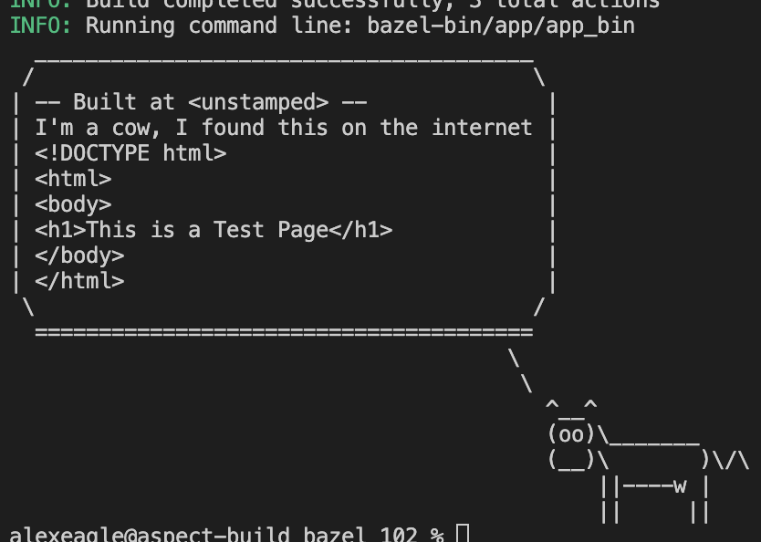Cow speaking with header
