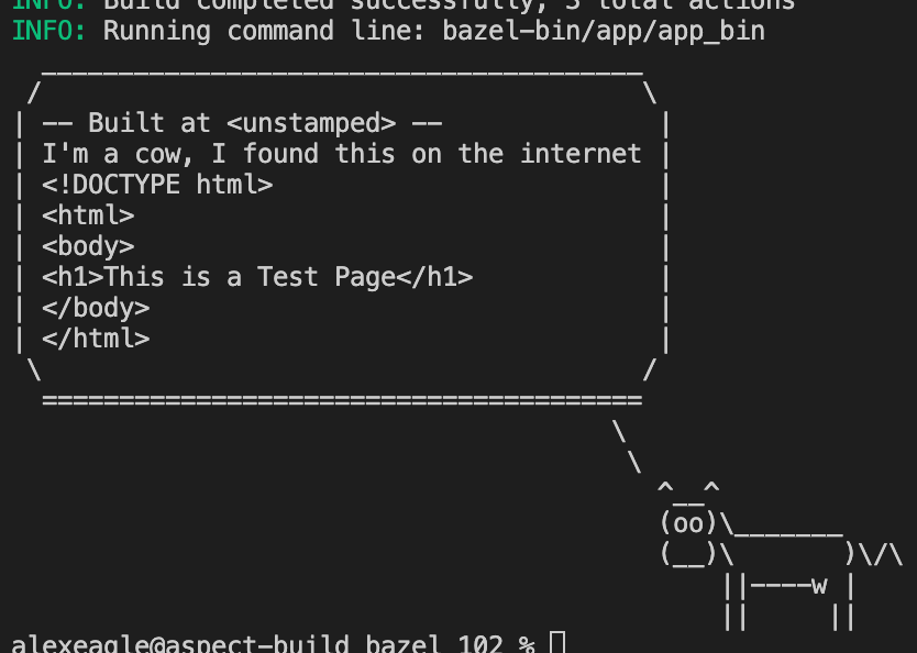 Cow speaking with header