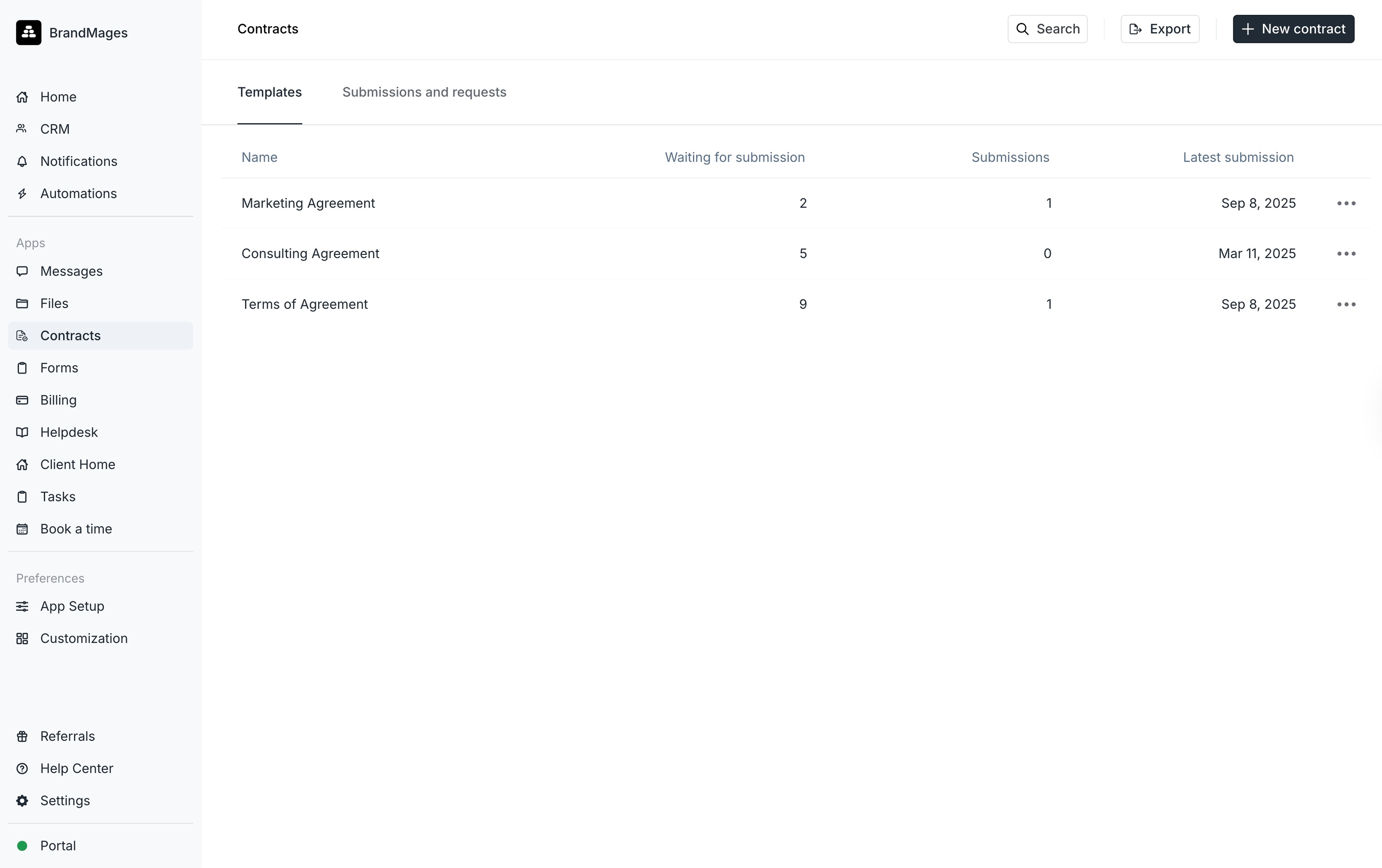Contracts app overview