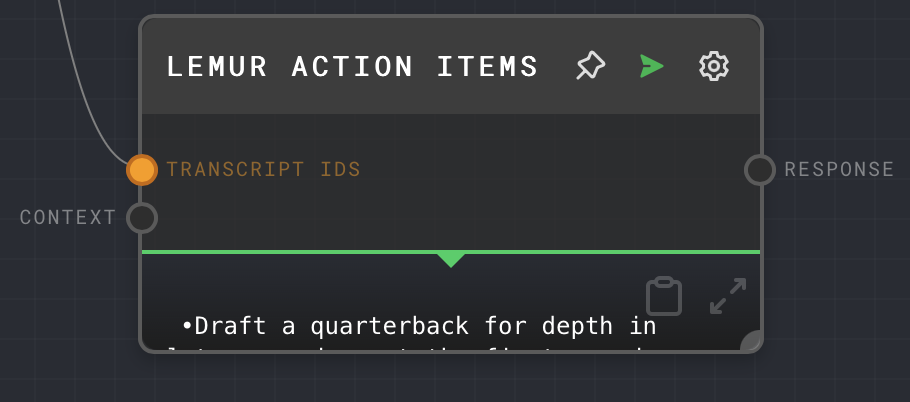 LeMUR Action Items node