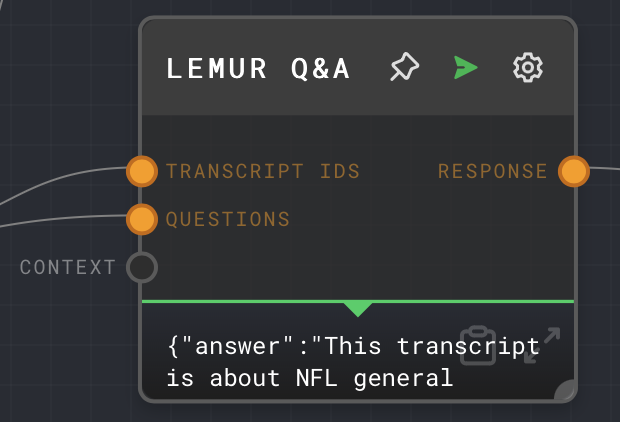 LeMUR Question & Answer node