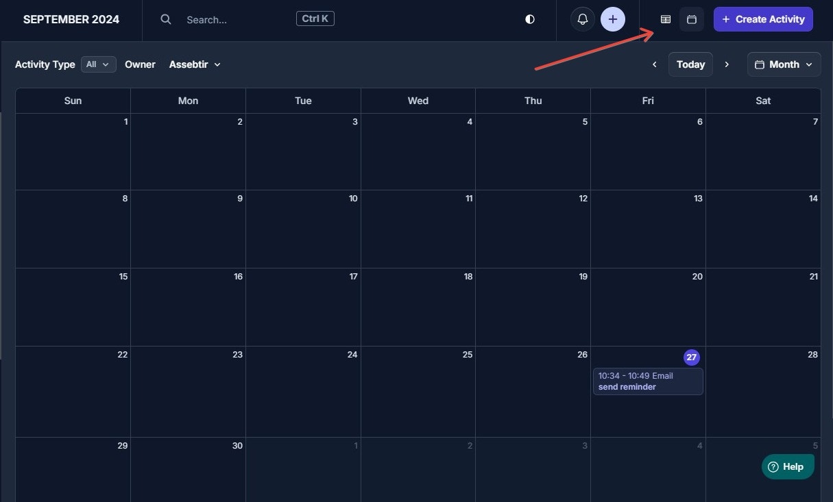 Calendar view