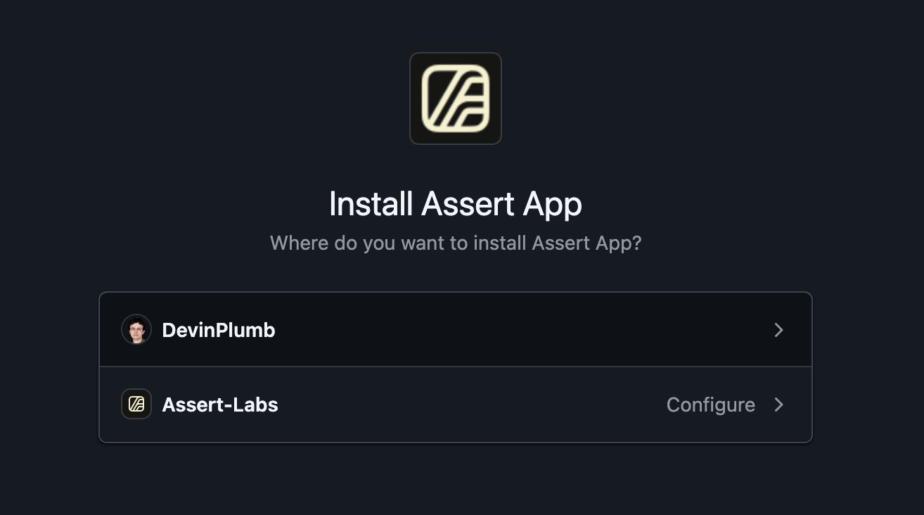 Installing the Assert App