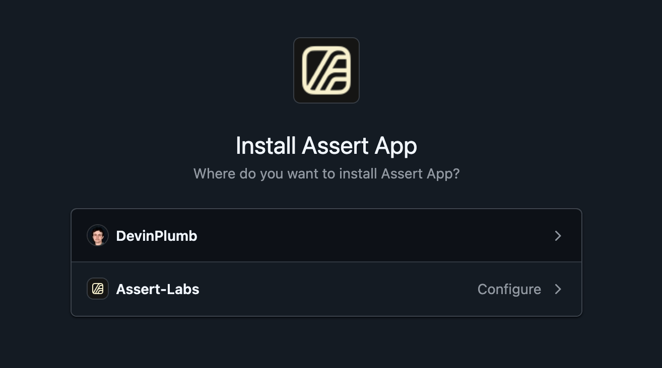 Installing the Assert App