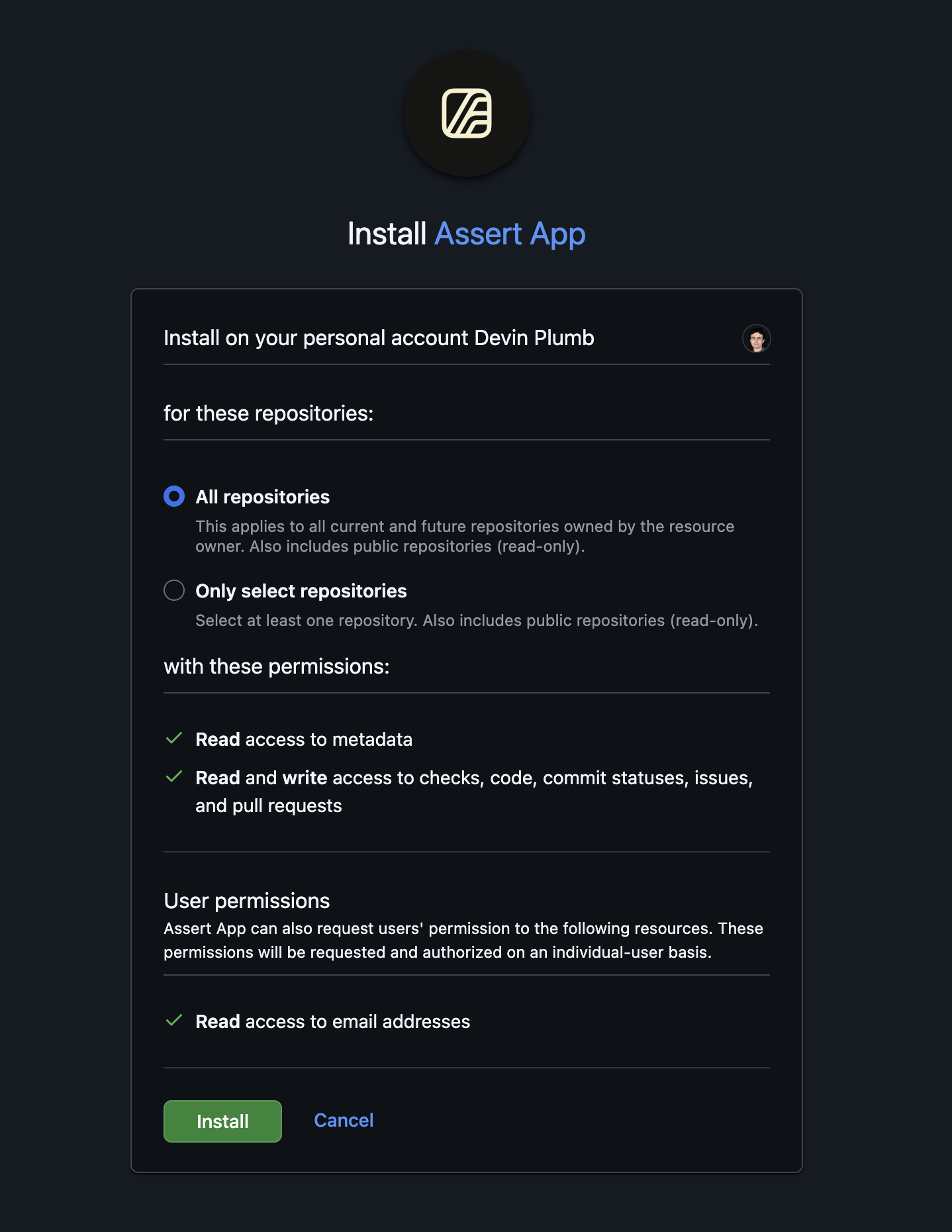 Installing the Assert App