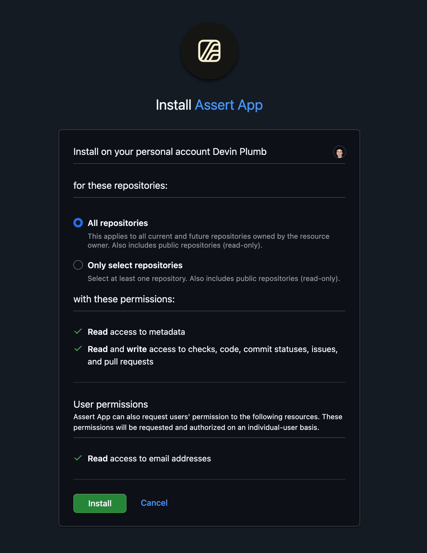 Installing the Assert App