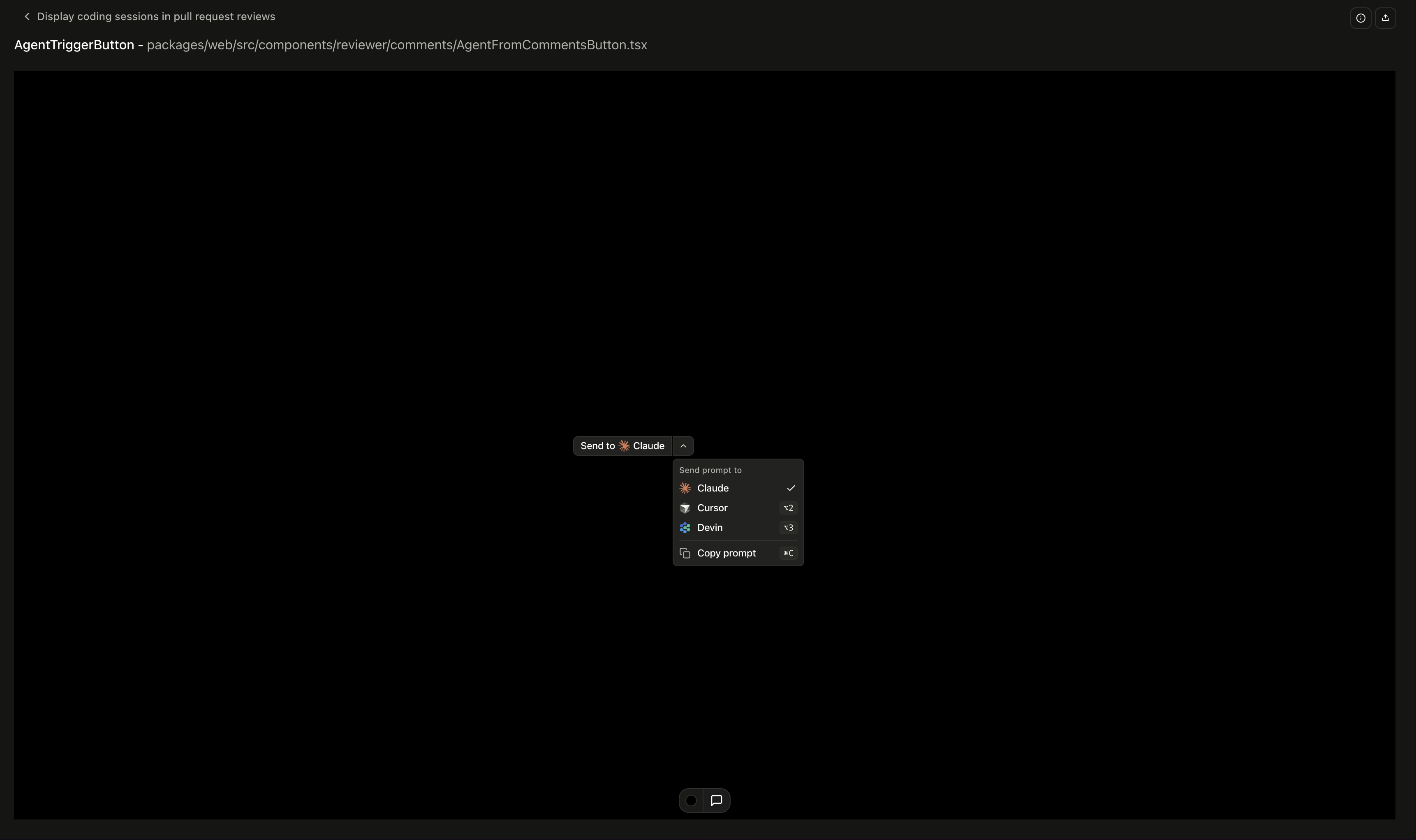 A single component preview with its dropdown open