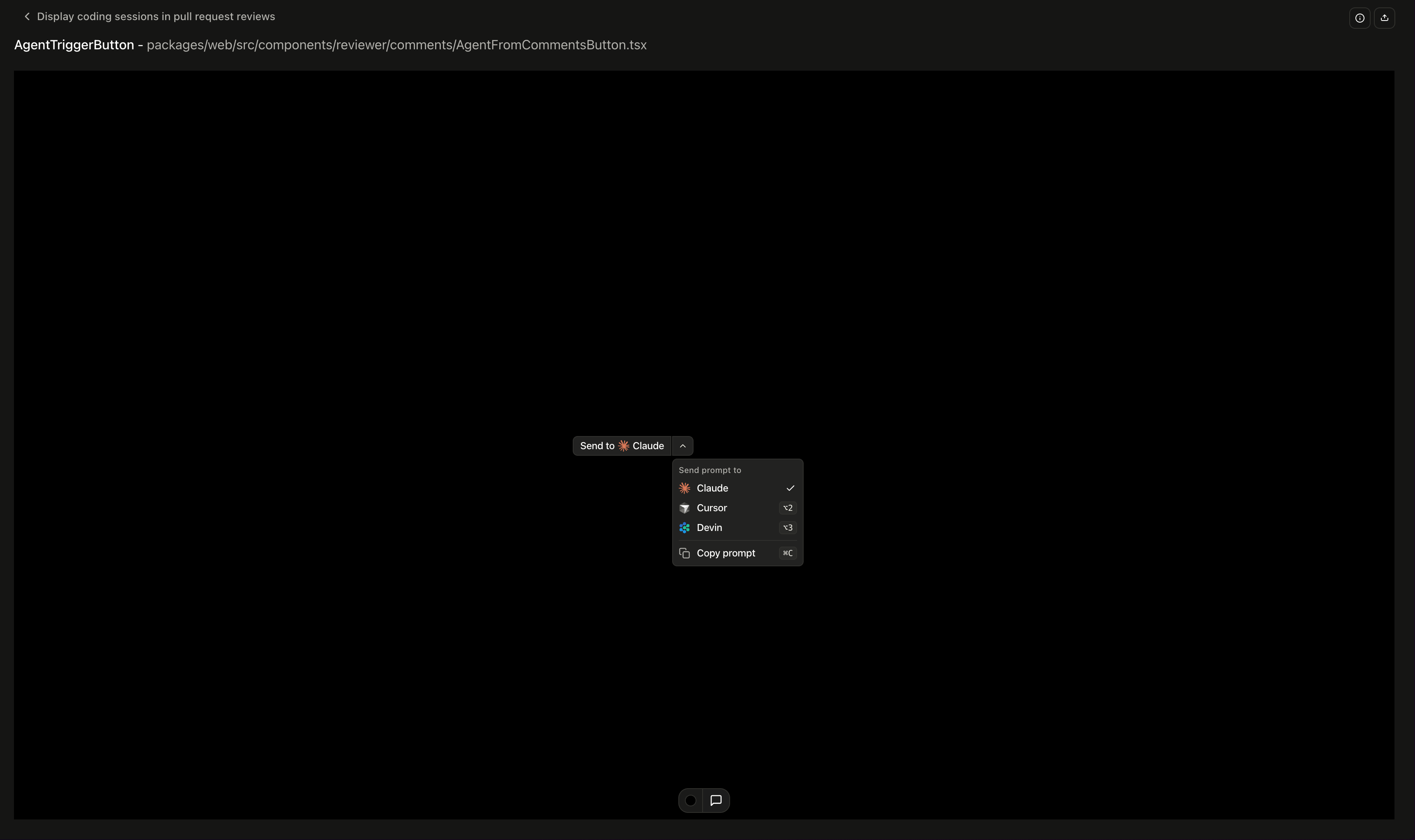 A single component preview with its dropdown open