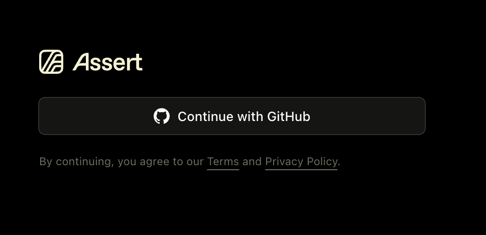 Signing up for Assert