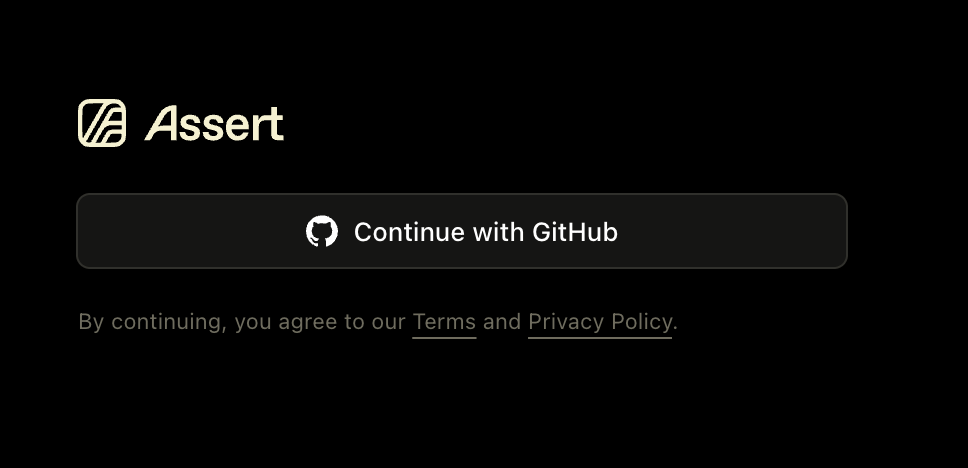 Signing up for Assert