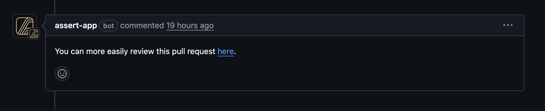 Assert Commenting On A Pull Request