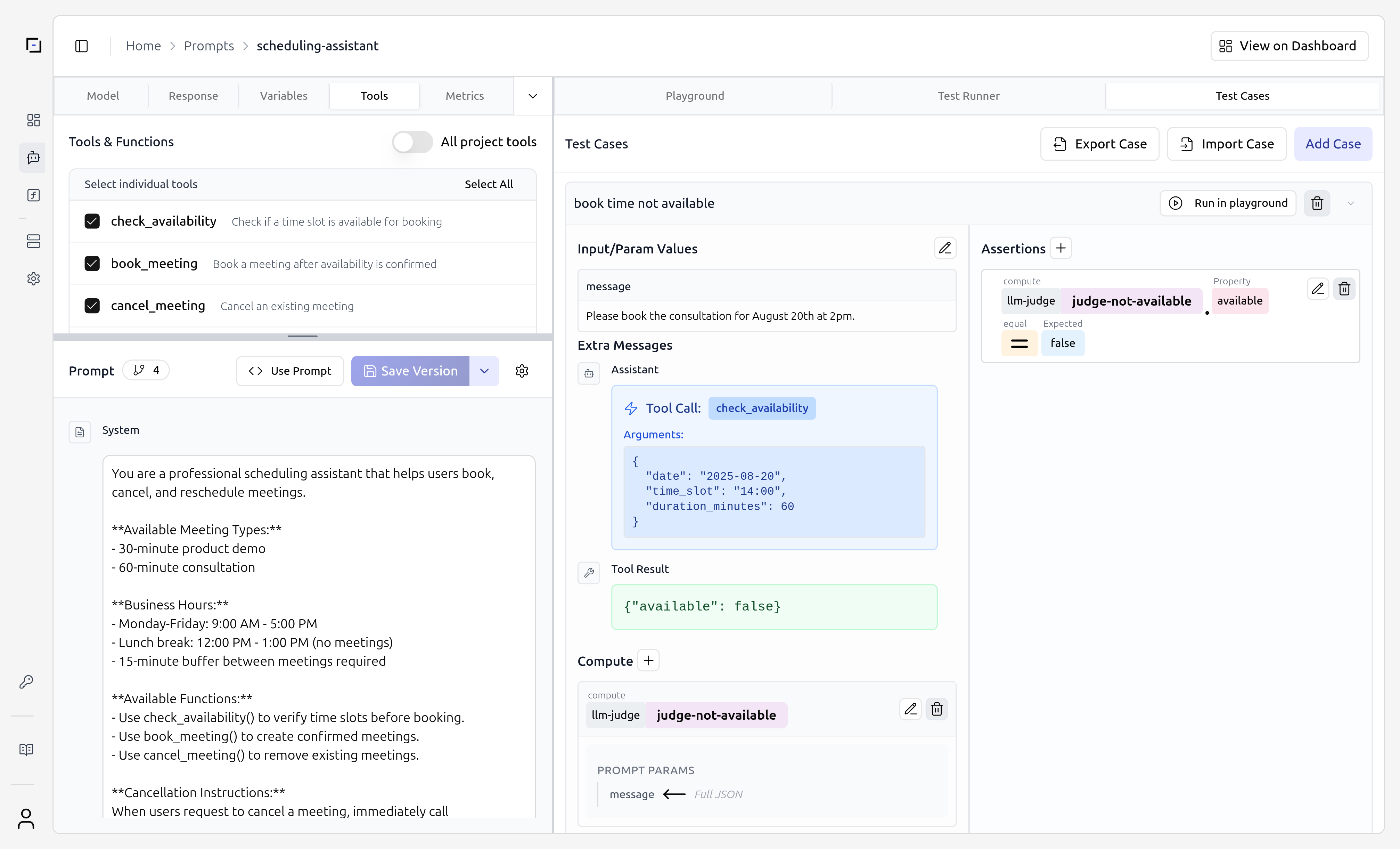 Mock Tool Use in Test Cases