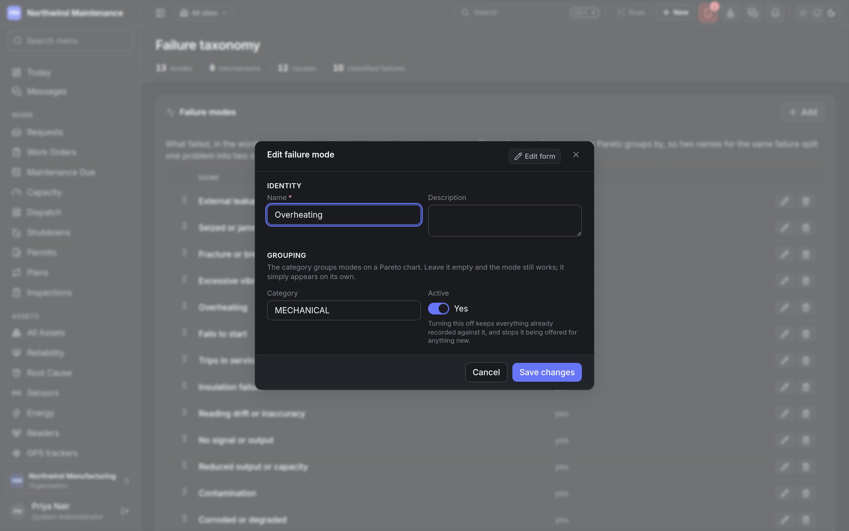 Editing a failure mode