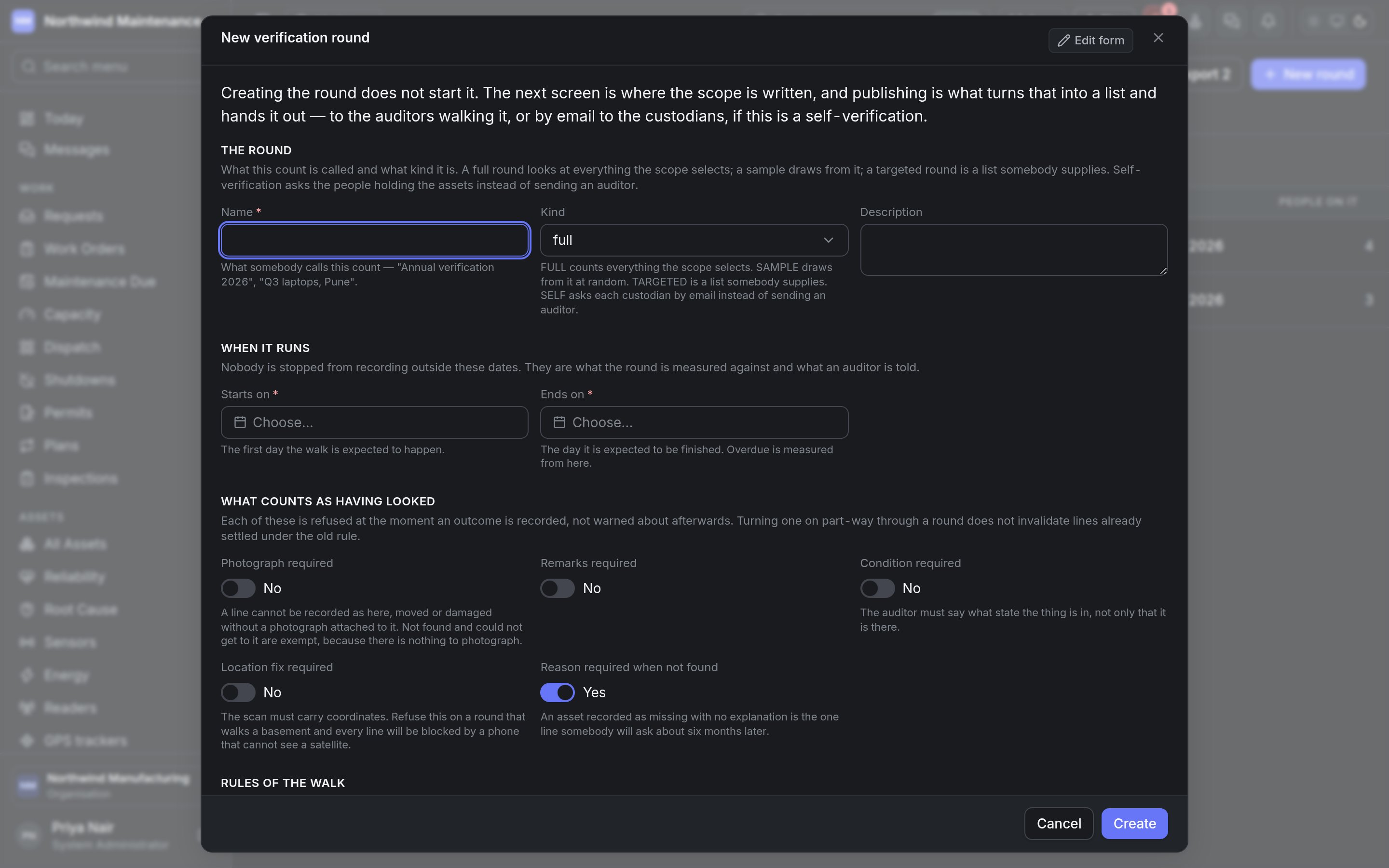 The New verification round form