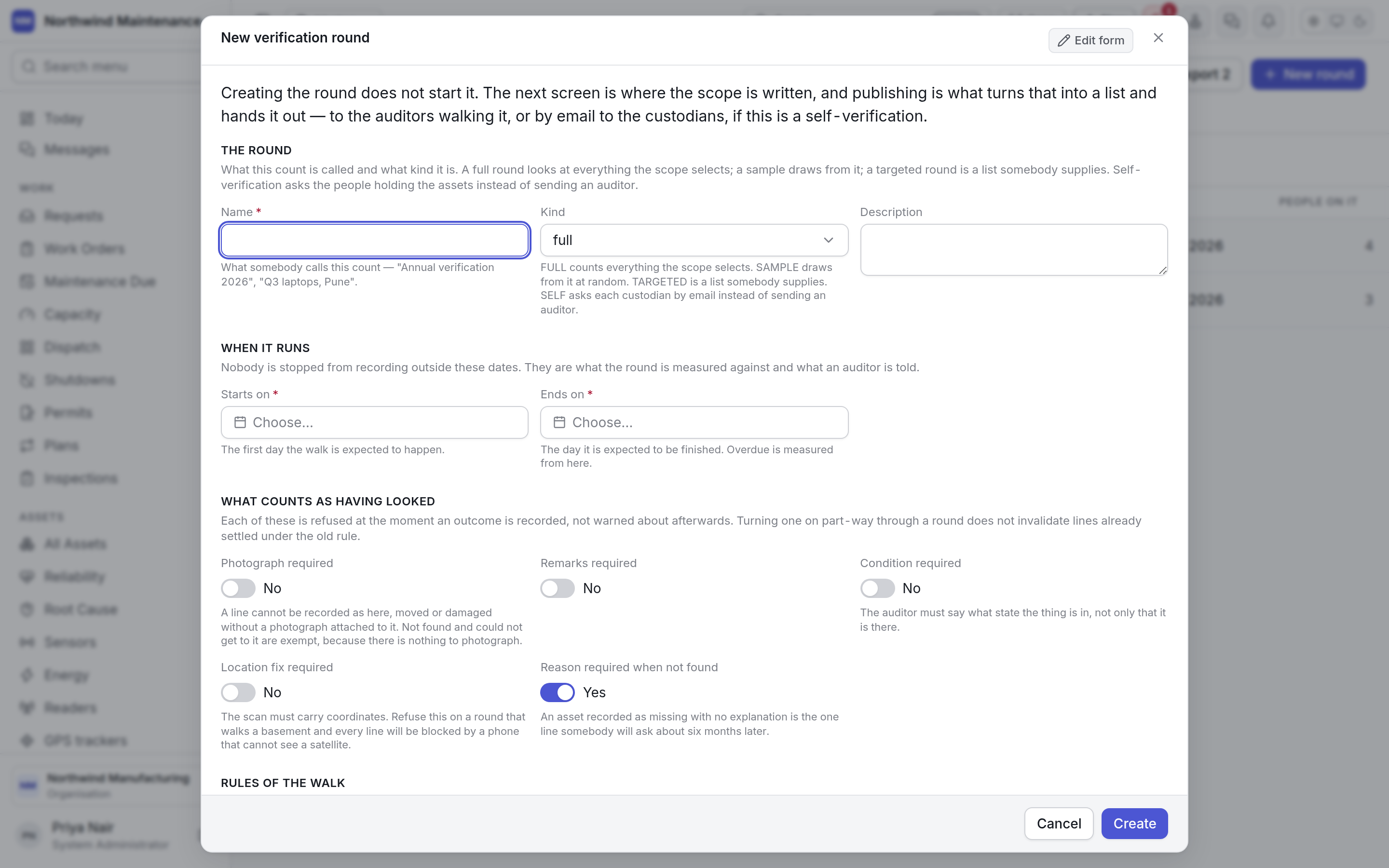 The New verification round form