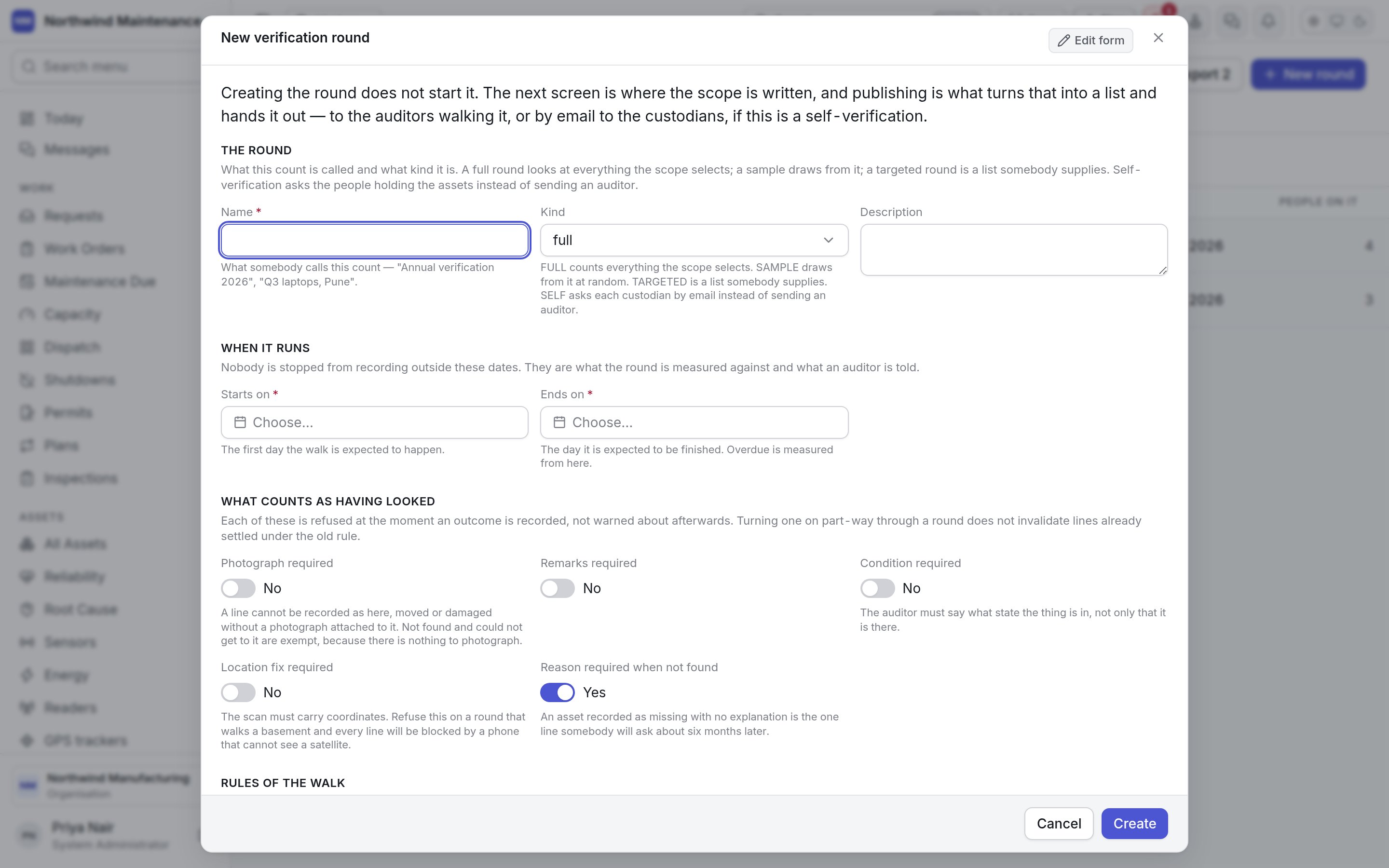 The New verification round form
