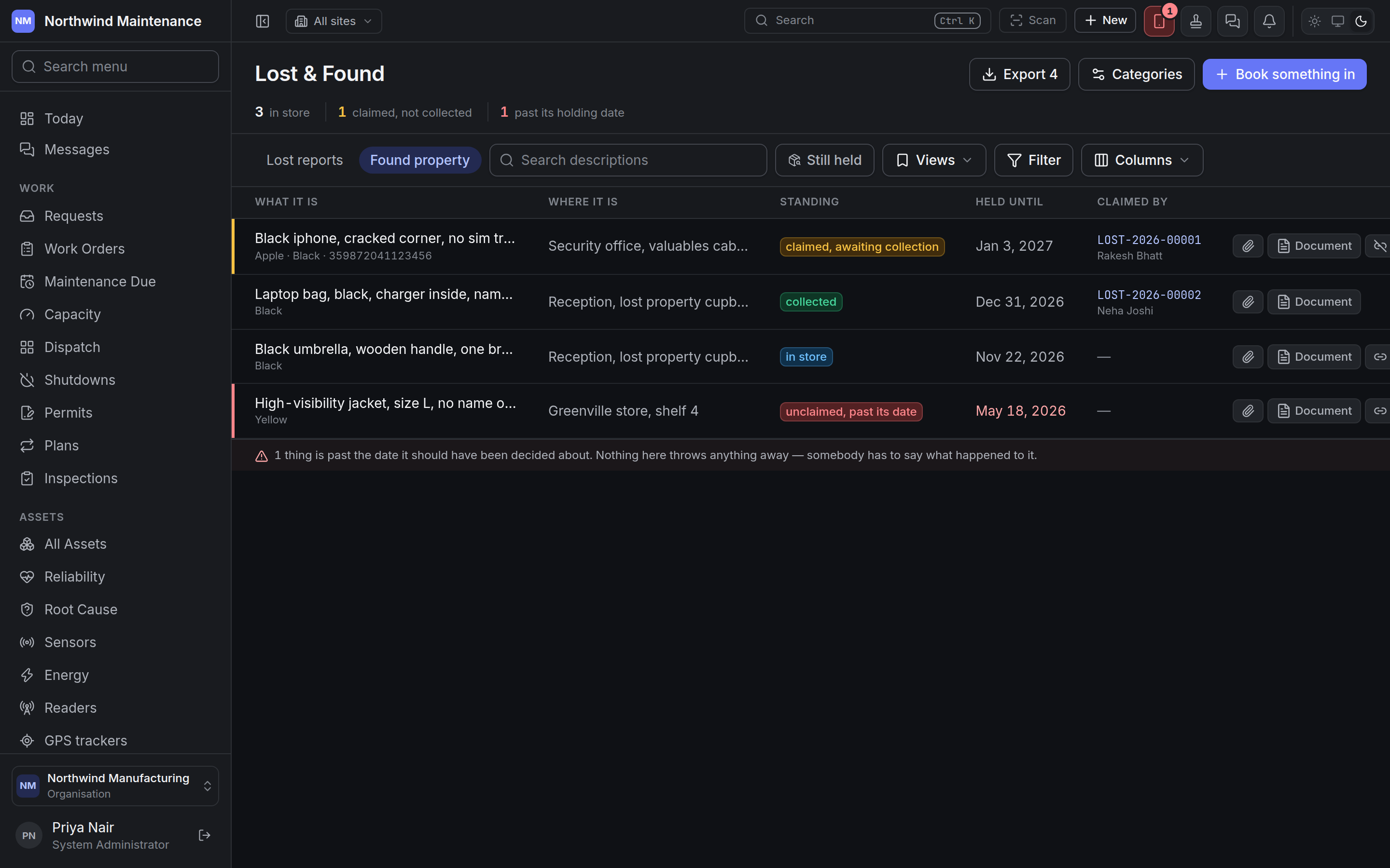 The found property register
