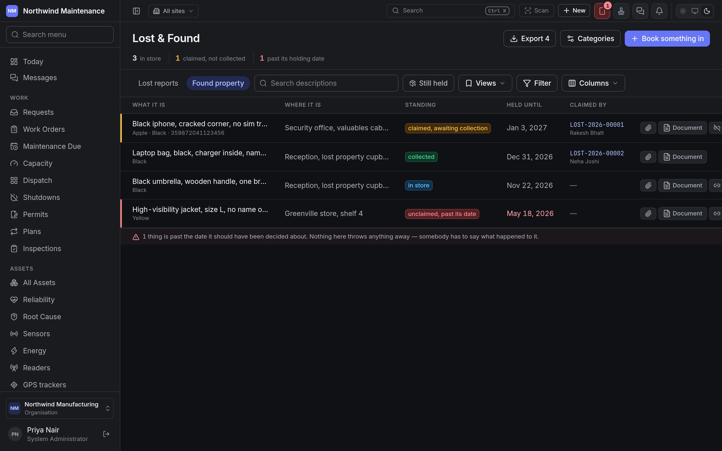 The found property register
