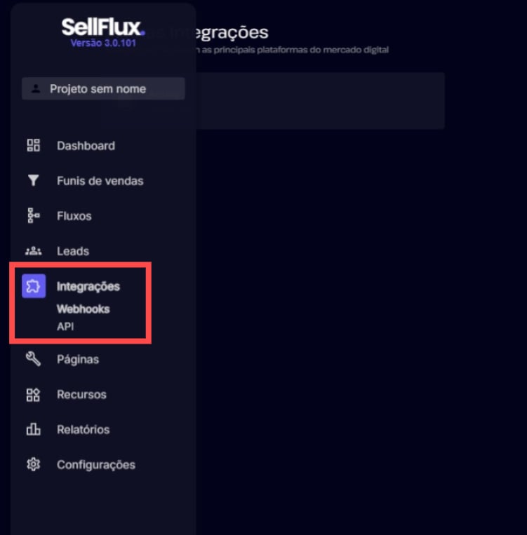 Tela de nova integração da SellFlux com a opção Assiny na lista de plataformas