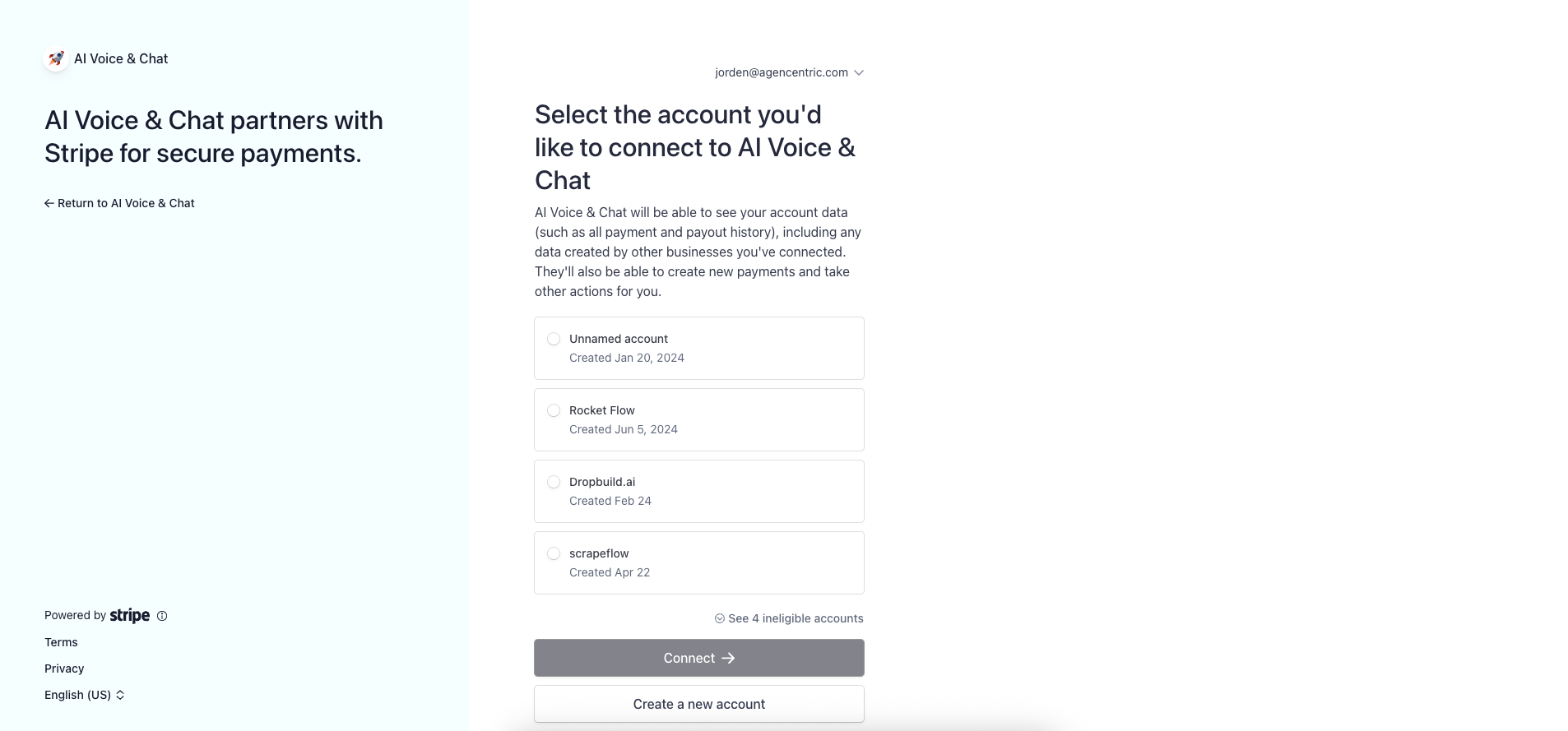 Stripe Connect Select Account Pn