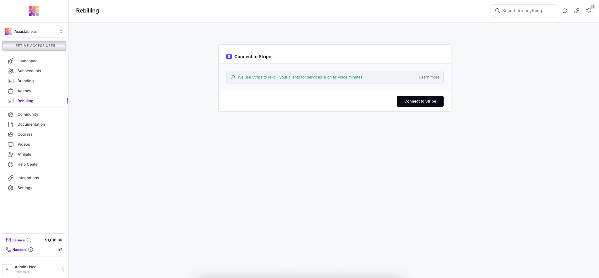 Stripe Connect To Workspace Pn