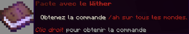 Pacte avec le Wither pour la commande /ah
