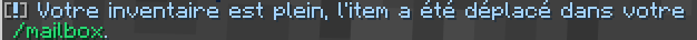 Message du chat signalant que les récompenses sont dans la mailbox
