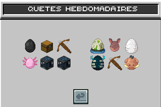 Menu des quêtes hebdomadaires