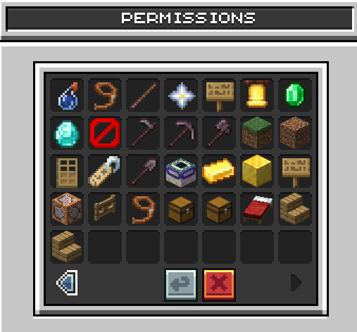 Page 2 du menu de permissions