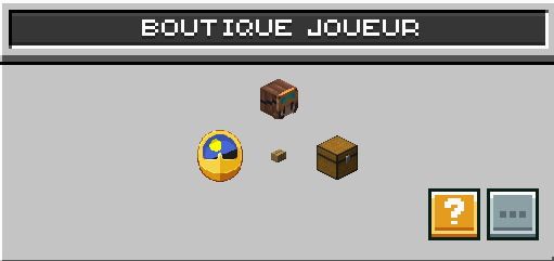 Menu de gestion d'un shop