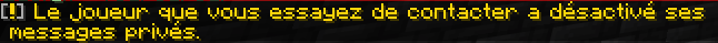 Exemple d'un message privé bloqué