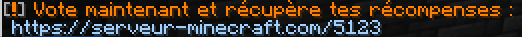 Exemple d'une notification de vote dans le chat