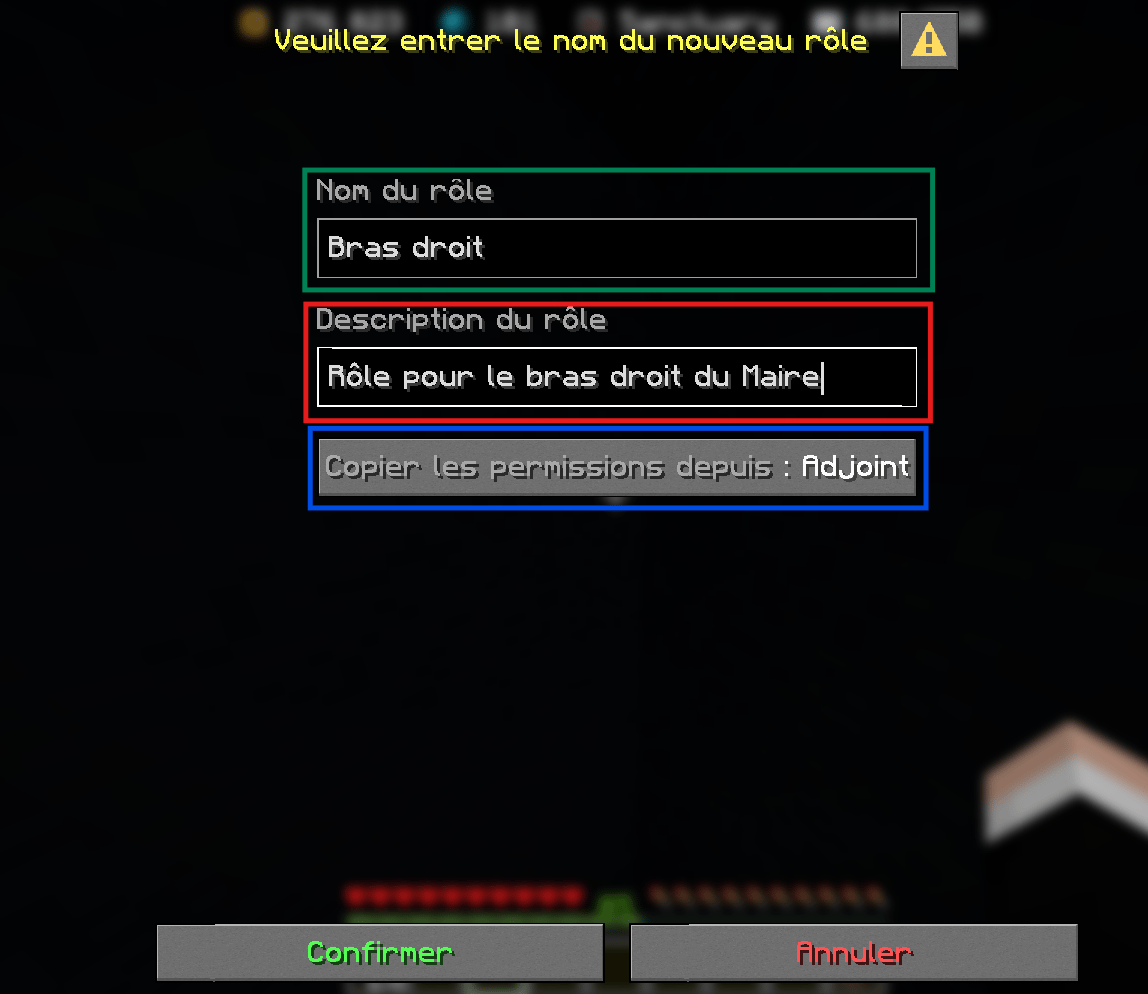 Interface du /v roles