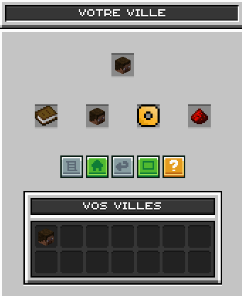 Interface de la commande /ville