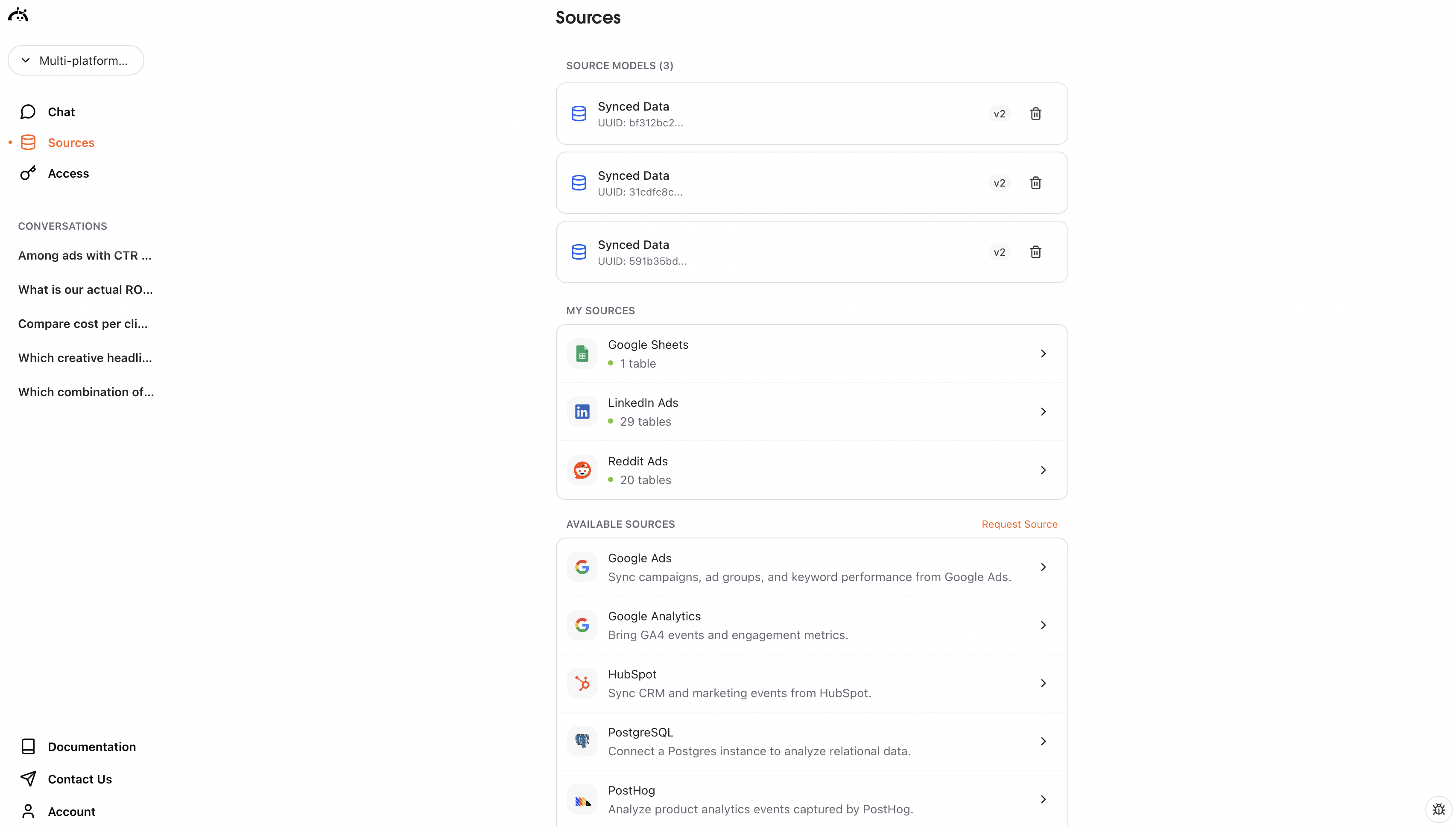 All sources connected successfully