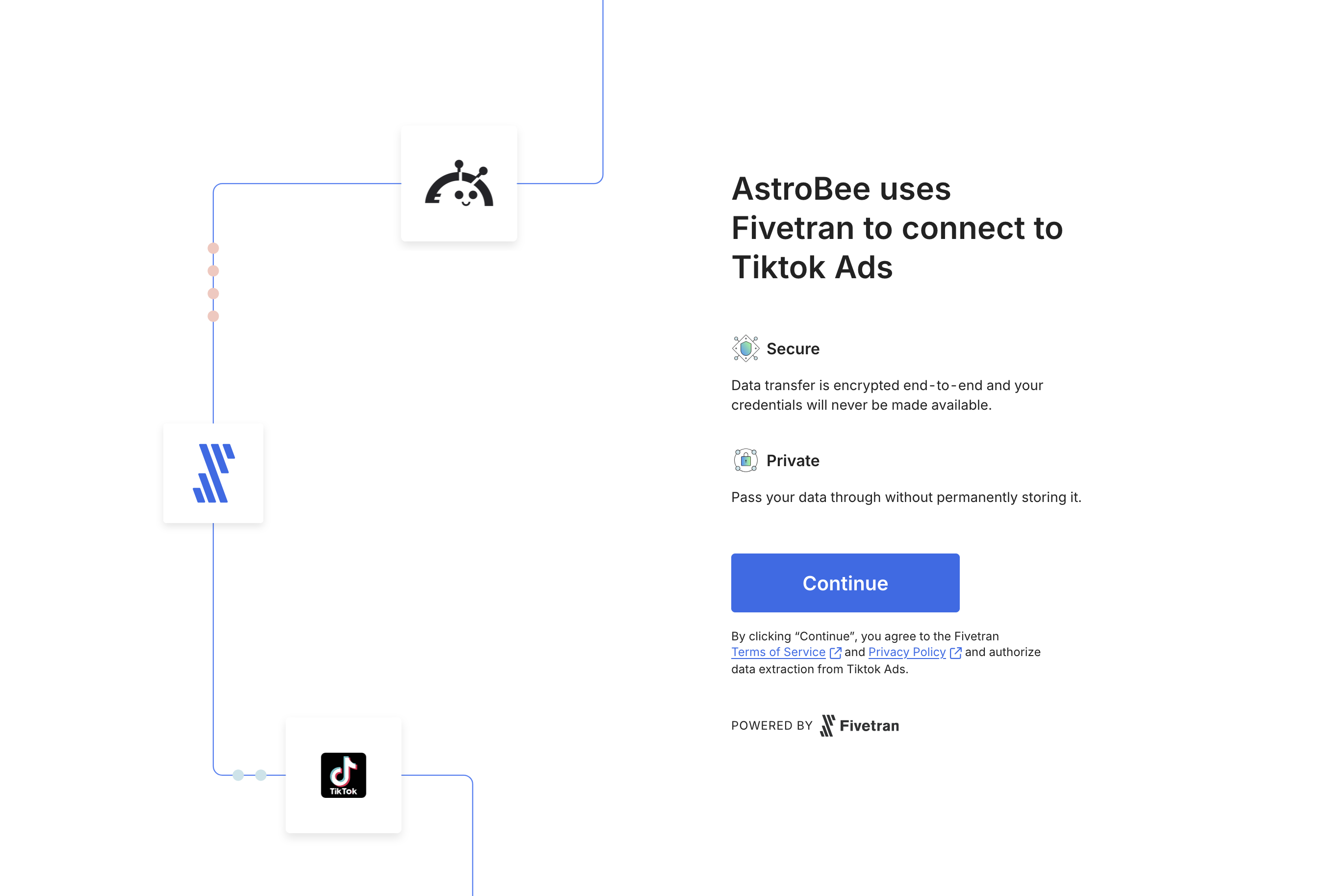 Fivetran authorization screen