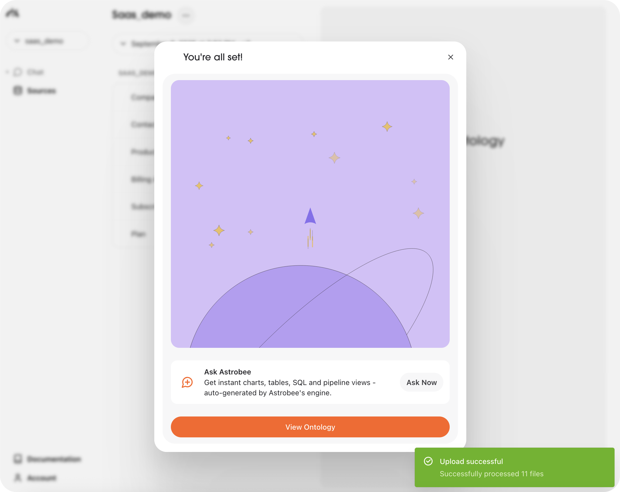 Success screen after ontology creation