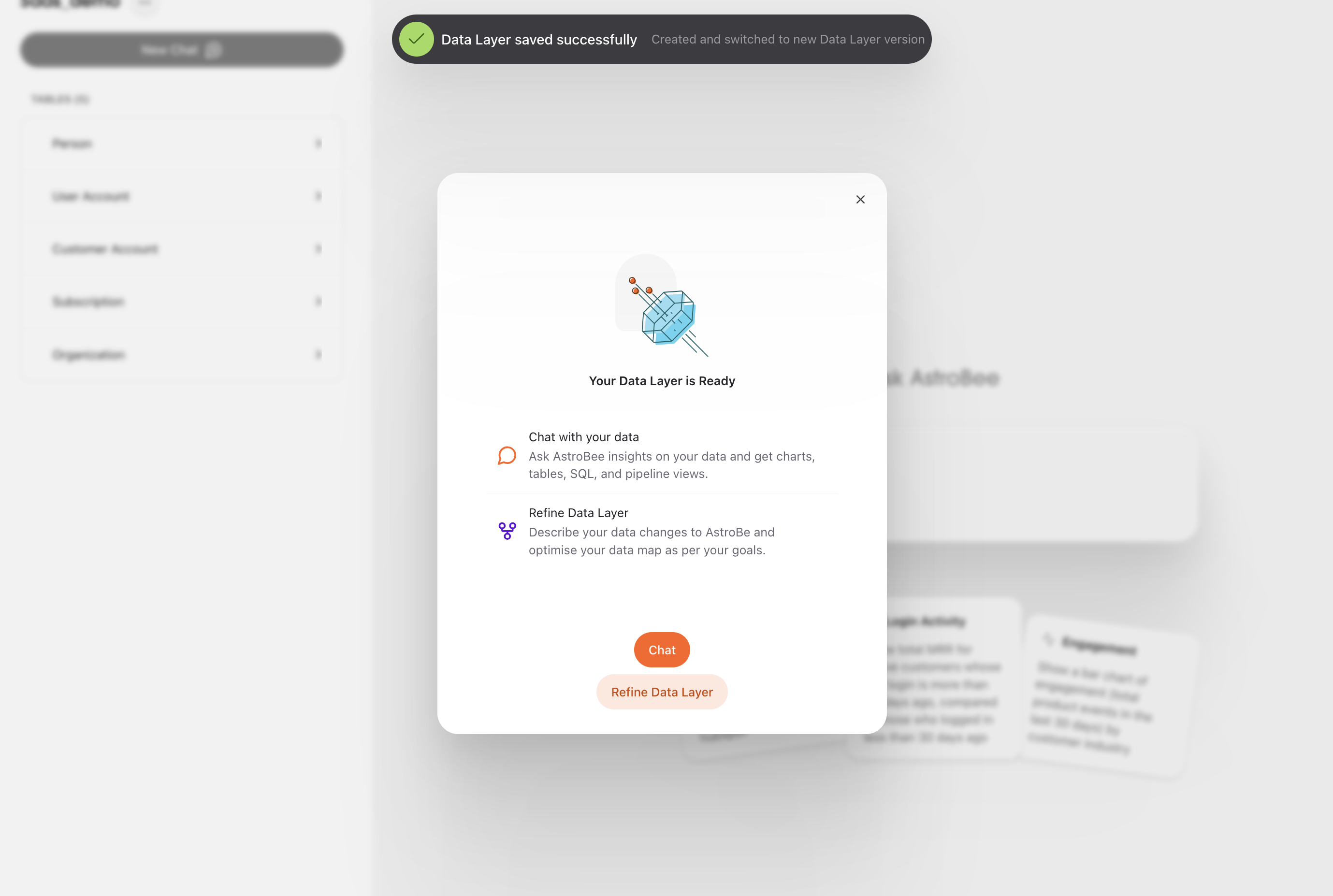 Refine Data Layer button