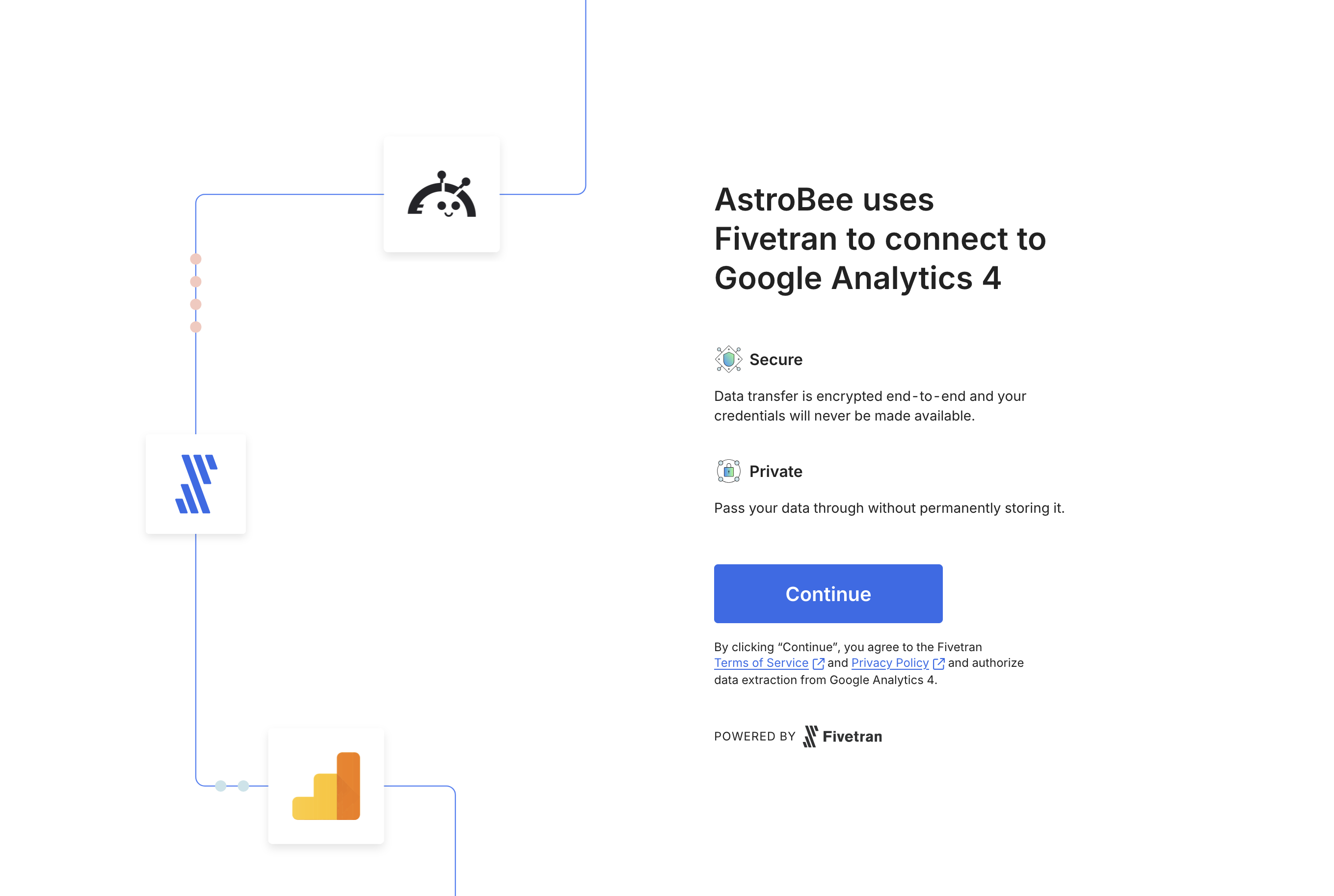 Fivetran authorization screen