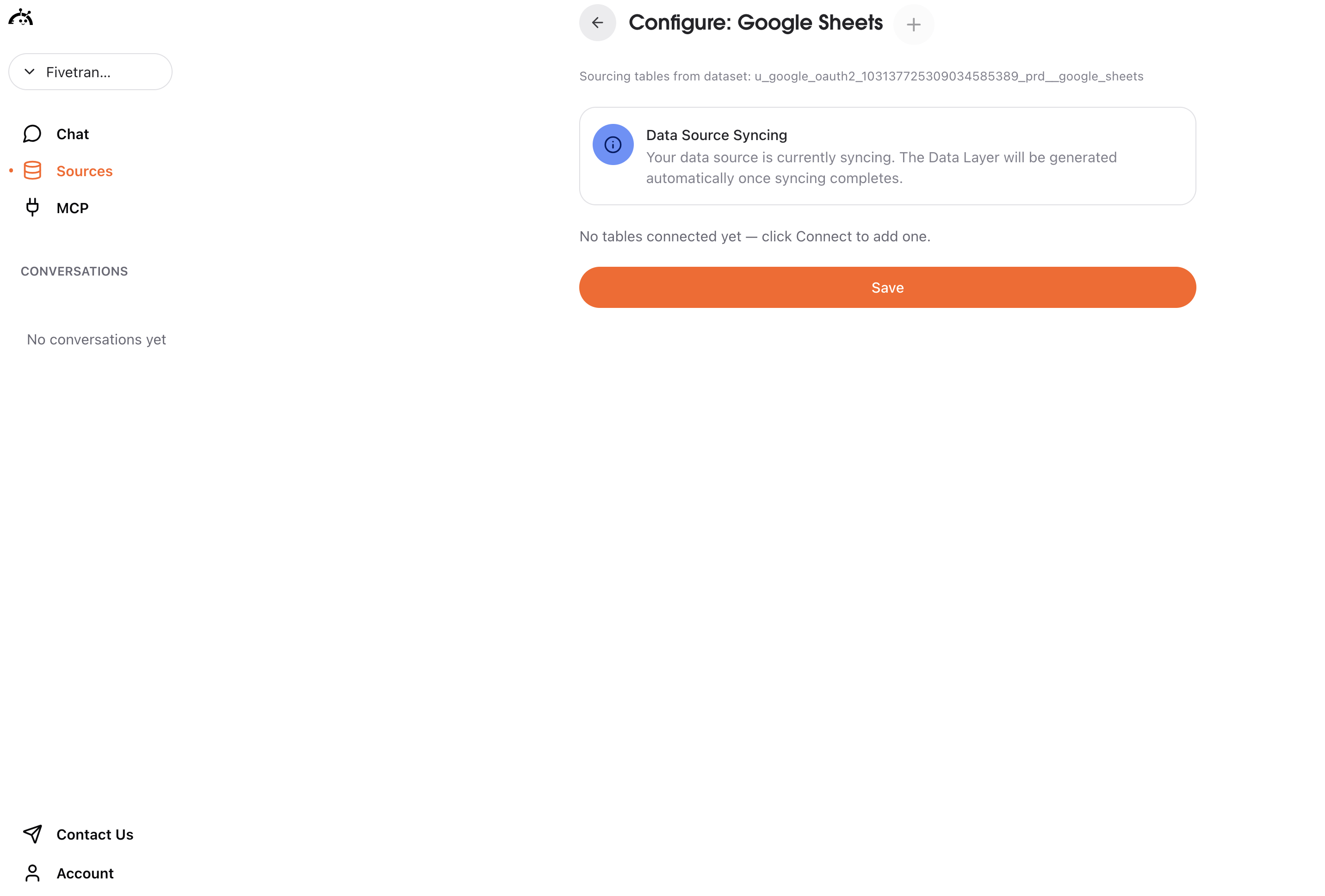 Google Sheets syncing progress