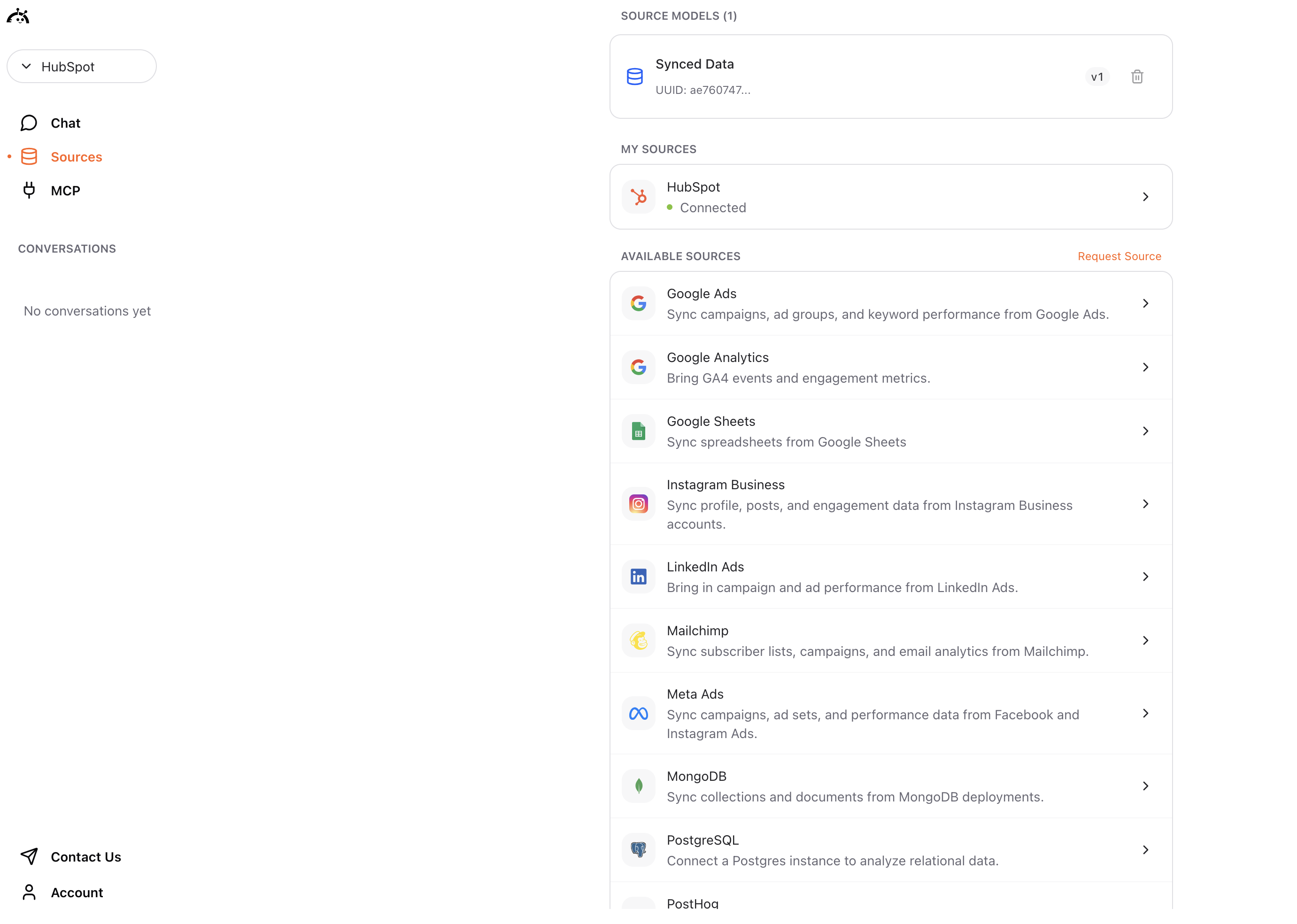 HubSpot connection completed